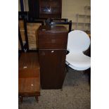 20TH CENTURY DARK WOOD ONE DOOR ONE DRAWER SIDE CABINET, 95CM HIGH