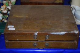 TABLE TOP TWO DRAWER COLLECTORS CHEST