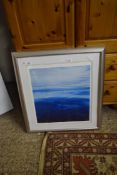 COLOURED PRINT SKYSCAPE, SILVER FINISH FRAME, 72CM HIGH