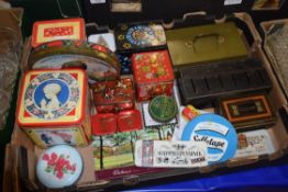 BOX OF VINTAGE TINS