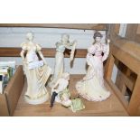 MIXED LOT OF FIVE FIGURINES TO INCLUDE A WEDGWOOD EXAMPLE