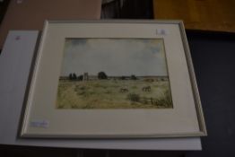 H J STAPLETON, SALTHOUSE, NORFOLK, WATERCOLOUR, F/G, 47CM WIDE