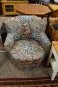 SMALL FLORAL UPHOLSTERED ARMCHAIR, 70CM HIGH