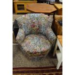 SMALL FLORAL UPHOLSTERED ARMCHAIR, 70CM HIGH