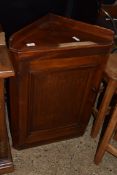 SMALL 19TH CENTURY MAHOGANY CORNER CABINET WITH SHELVED INTERIOR