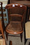 SINGLE BEECHWOOD KITCHEN CHAIR WITH TURNED FRONT LEGS