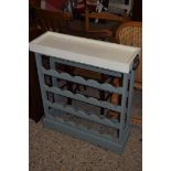 MODERN PAINTED WINE RACK, 74CM WIDE