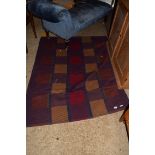 MODERN FLOOR RUG WITH MULTI-COLOURED CHEQUERED DESIGN, 180CM LONG