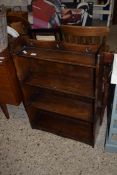 20TH CENTURY DARK WOOD BOOKCASE, 63CM WIDE