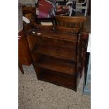 20TH CENTURY DARK WOOD BOOKCASE, 63CM WIDE