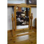 MODERN PINE FRAMED DRESSING TABLE MIRROR, 62CM HIGH