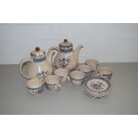 QTY OF JOHNSON BROS OLD GRANITE HEARTS AND FLOWERS PATTERN TEA WARES