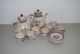 QTY OF JOHNSON BROS OLD GRANITE HEARTS AND FLOWERS PATTERN TEA WARES