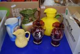 MIXED LOT OF DECORATED JUGS AND VASES