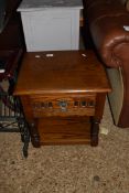 SMALL OAK SINGLE DRAWER SIDE TABLE, 50CM HIGH