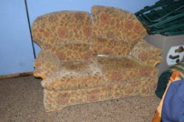 G-PLAN FLORAL DECORATED TWO-SEATER SOFA AND PAIR OF CHAIRS AND FOOTSTOOL(4)