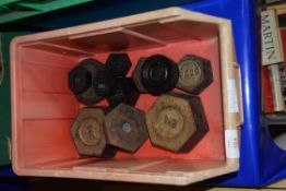 COLLECTION OF VINTAGE IRON SHOP WEIGHTS