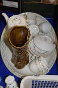 QTY OF ROYAL WORCESTER VETONA PATTERN COFFEE WARES PLUS FURTHER MEAT PLATES AND A SILVAC VASE