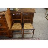 PAIR OF CANE SEATED BEDROOM CHAIRS