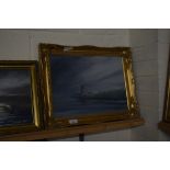 D V COOPER, 'HAUNTED MEMORIES', OIL ON BOARD, GILT FRAMED, 49CM WIDE