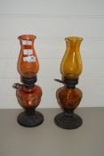 PAIR OF OIL LAMPS