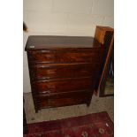 STAINED OAK FOUR DRAWER CHEST WITH MITRED DETAIL, 79CM WIDE