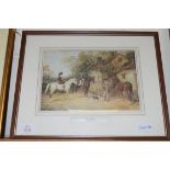 AFTER HAYWARD HARDY AND HENRY ALKIN, TWO COLOURED PRINTS, HUNTING AND RURAL SCENES, F/G, 37CM WIDE
