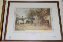 AFTER HAYWARD HARDY AND HENRY ALKIN, TWO COLOURED PRINTS, HUNTING AND RURAL SCENES, F/G, 37CM WIDE