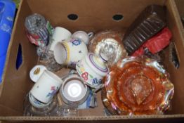 BOX OF MIXED ITEMS TO INCLUDE POOLE POTTERY VASES ETC