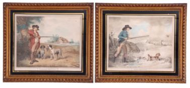 After George Morland (British, 18th century), A pair of hunting engravings titled 'Partridge