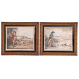 After George Morland (British, 18th century), A pair of hunting engravings titled 'Partridge