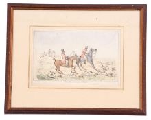 British, 19th century, A set of four hunting scenes, coloured engravings, 6 x 9ins