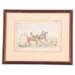 British, 19th century, A set of four hunting scenes, coloured engravings, 6 x 9ins