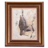 British, 20th century, Hanging Game - Woodcocks, watercolour laid on paper, indistinctly signed,
