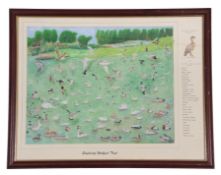 H John Summers (British, 20th century), A Slimbridge Wildfowl Trust identification chart, pencil and