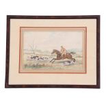 Circle of C W Cotton (British, 19th century), A pair of hunting scenes, pencil and watercolour on