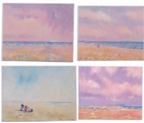 Francis Baker (British Contemporary), A set of modern coastal landscapes (x4), oil on canvas,