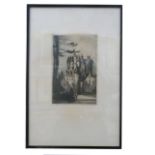 Louis Whirter, "Glamis Castle", black and white proof etching, signed and inscribed with title in