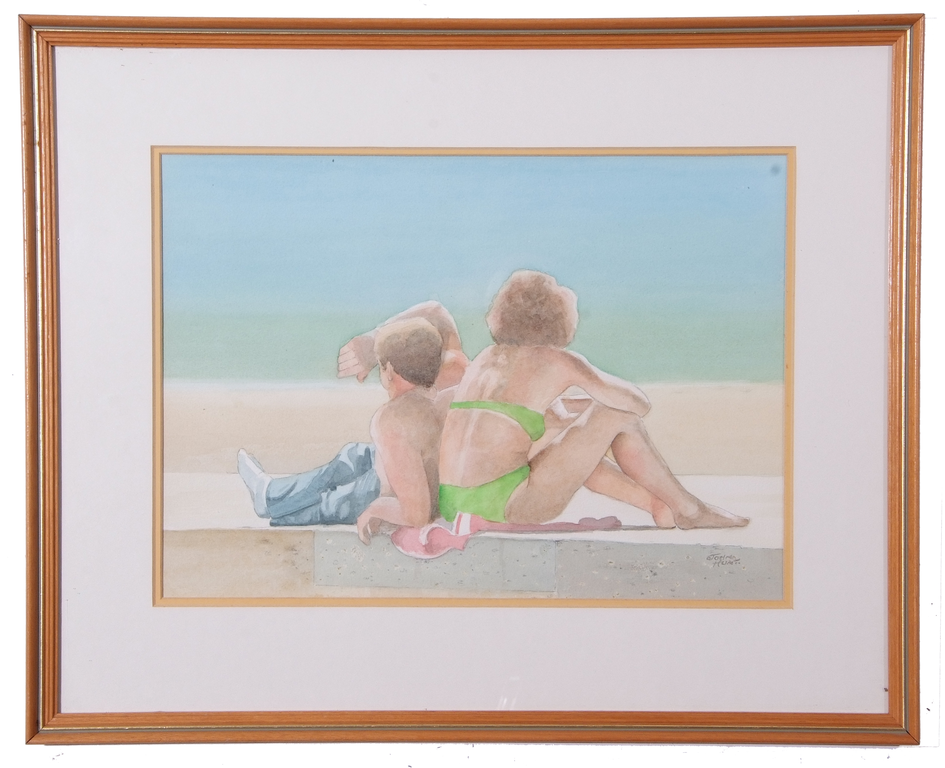 John Hunt (British 20th Century), The Bathers (x3), pencil, watercolour, signed, 10 x 14ins, 11 x - Image 6 of 7