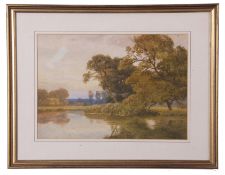 Thomas Pyne (British 19th Century), Stour near Flatford, watercolour and gouache, 9 x 13ins
