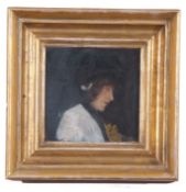 Follower of Sir Alfred Munnings (British 20th Century) Portrait of a lady, possibly the artist's