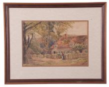 E.A.O. Jones (British 20th Century) Cottage at Bisham, Berkshire, watercolour, signed, 9 x 13ins