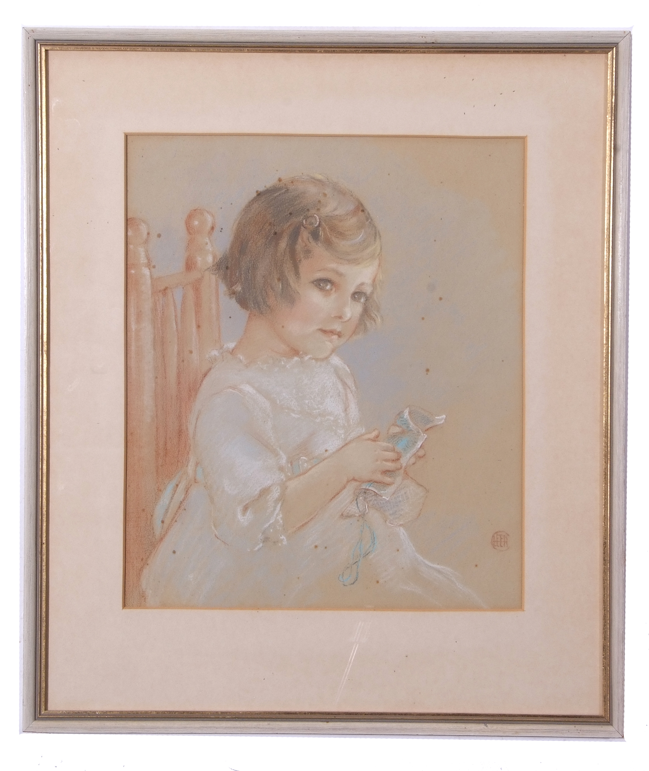 Eileen Chandler (British 20th Century) A portrait of a young girl, watercolour, signed, 12 x 14ins