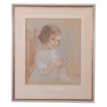 Eileen Chandler (British 20th Century) A portrait of a young girl, watercolour, signed, 12 x 14ins