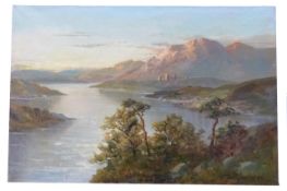 Francis E Jamieson, Highland landscape, oil on canvas, signed lower right, 41 x 61cm, unframed