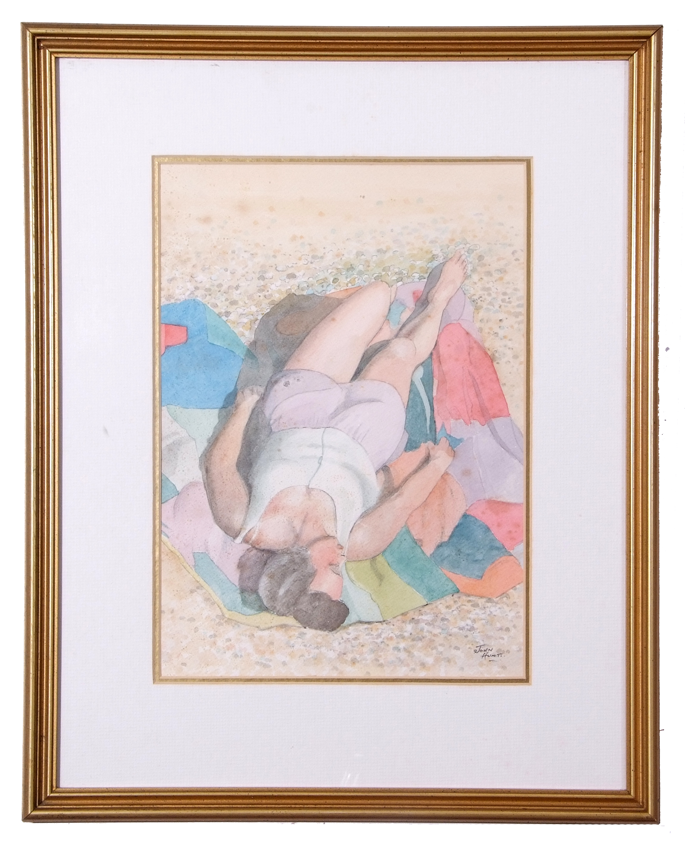 John Hunt (British 20th Century), The Bathers (x3), pencil, watercolour, signed, 10 x 14ins, 11 x - Image 4 of 7