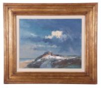 Ian Houston (British 20th Century), 'Remote coast in winter.', oil on board, signed, 1940, 15 x