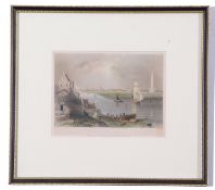 After W H Barlett (British 19th Century) 'Yarmouth with Nelson's monument (from Lowestoft Road),