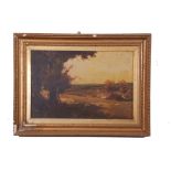 English School, Early 20th Century, Pair of landscapes, one signed with monogram (x2), oil on