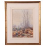 H Withared (British 19th Century), Autumnal woodland, watercolour, signed, 10 x 14ins